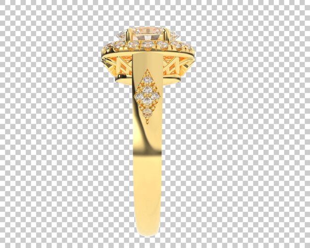 Anillo de compromiso aislado en el fondo Ilustración de renderización 3D