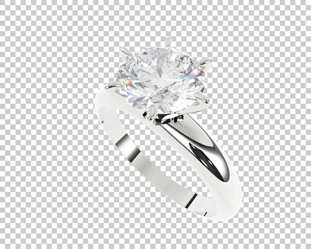 Anillo de compromiso aislado en el fondo Ilustración de renderización 3D