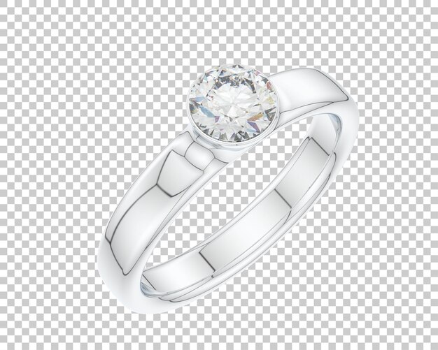 Anillo de compromiso aislado en el fondo ilustración de renderización 3d