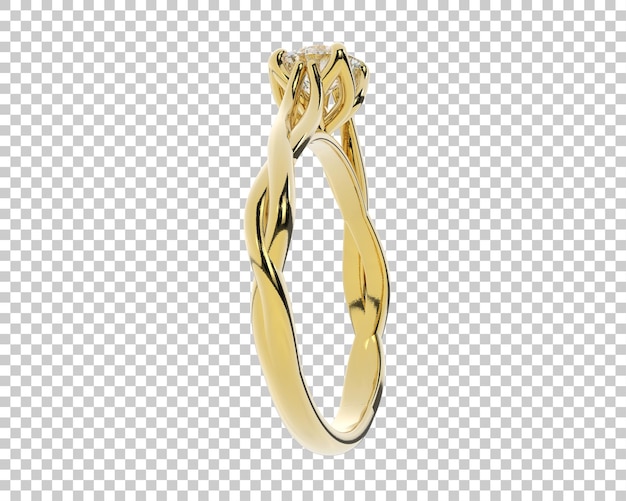 Anillo de compromiso aislado en el fondo Ilustración de renderización 3D