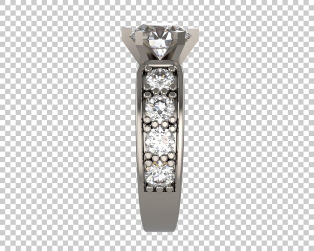 Anillo de compromiso aislado en el fondo Ilustración de renderización 3D