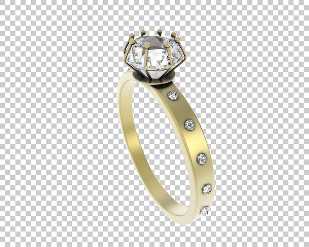 Anillo de compromiso aislado en el fondo Ilustración de renderización 3D
