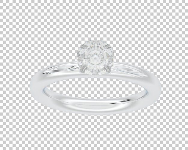 Anillo de compromiso aislado en el fondo Ilustración de renderización 3D
