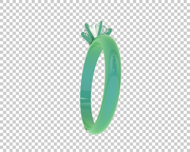 Anillo de compromiso aislado en el fondo Ilustración de renderización 3D