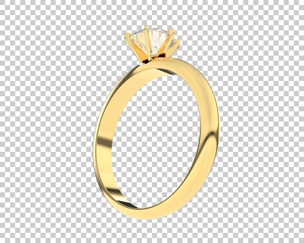 Anillo de compromiso aislado en el fondo Ilustración de renderización 3D