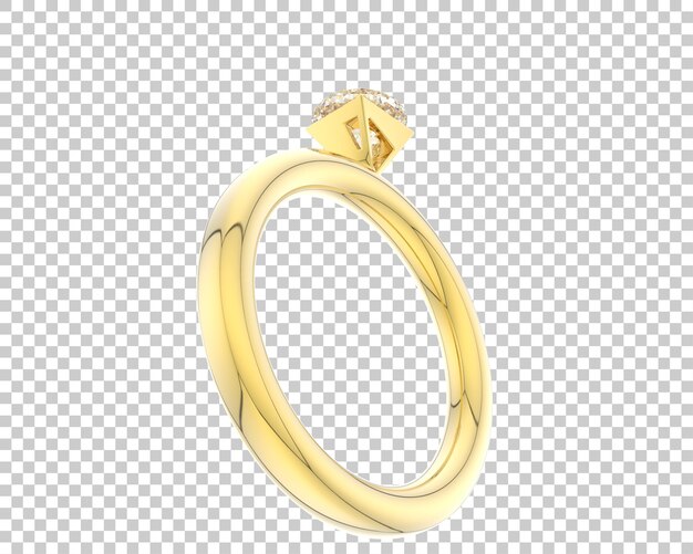 Anillo de compromiso aislado en el fondo Ilustración de renderización 3D