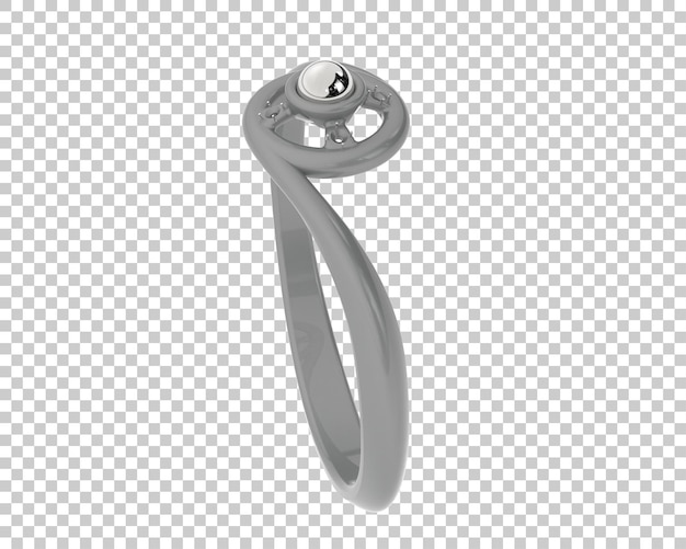 Anillo de compromiso aislado en el fondo Ilustración de renderización 3D