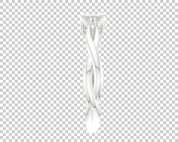Anillo de compromiso aislado en el fondo Ilustración de renderización 3D