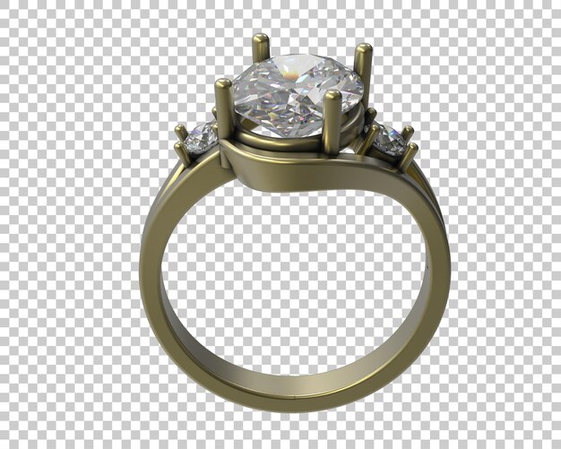 Anillo de compromiso aislado en la ilustración de renderizado 3d de fondo