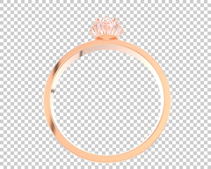 PSD anillo de compromiso aislado en la ilustración de renderizado 3d de fondo