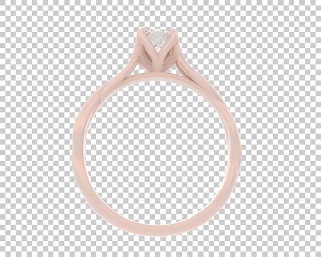 Anillo de compromiso aislado en la ilustración de renderizado 3d de fondo