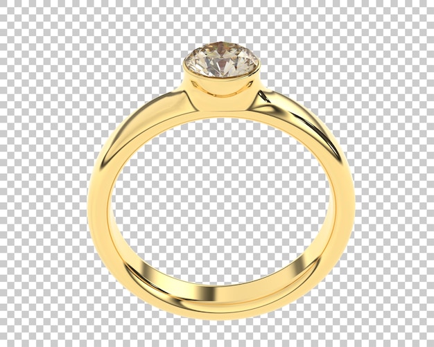 Anillo de compromiso aislado en la ilustración de renderizado 3d de fondo