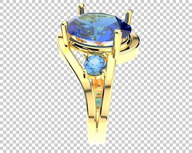 Anillo de compromiso aislado en la ilustración de renderizado 3d de fondo