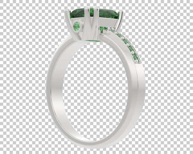 Anillo de compromiso en la ilustración de representación 3d de fondo transparente