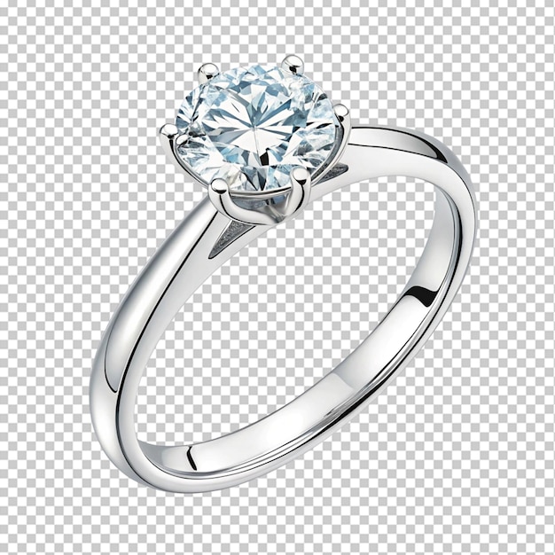 Anillo de diamante aislado sobre un fondo blanco