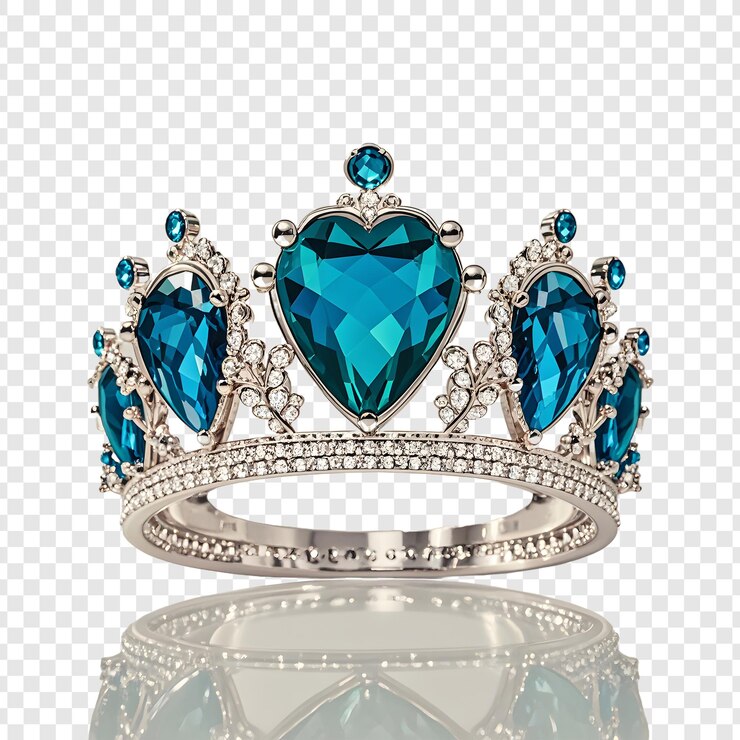 PSD un anillo de diamante con un corazón que dice zafiro