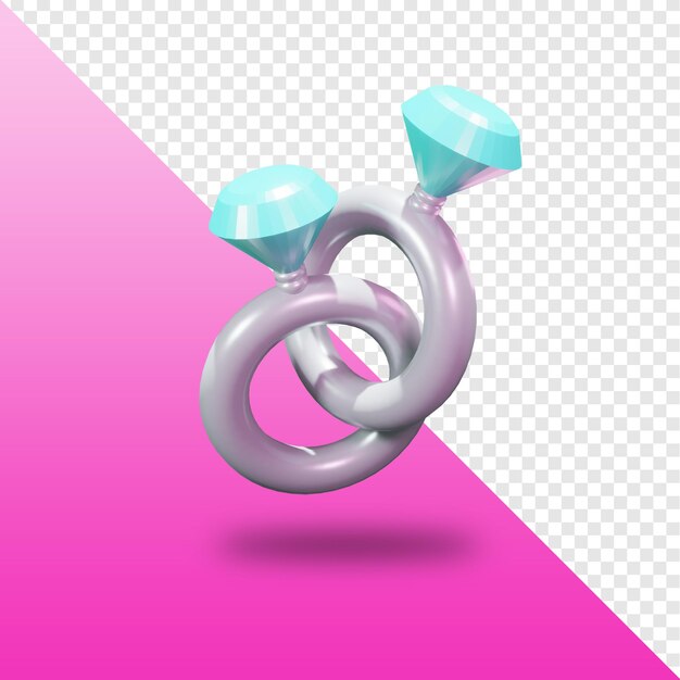 PSD anillo, diamante, pareja, 3d, icono