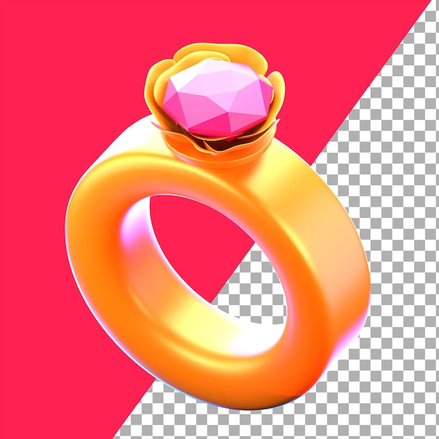 PSD anillo de diamantes en 3d