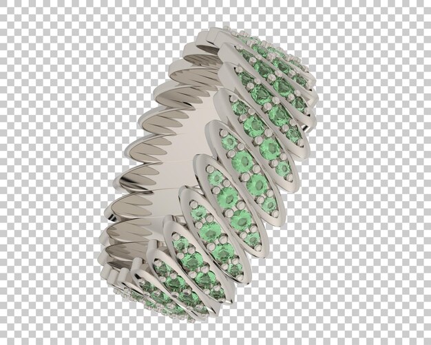 Anillo de diamantes aislado en la ilustración de renderizado 3d de fondo