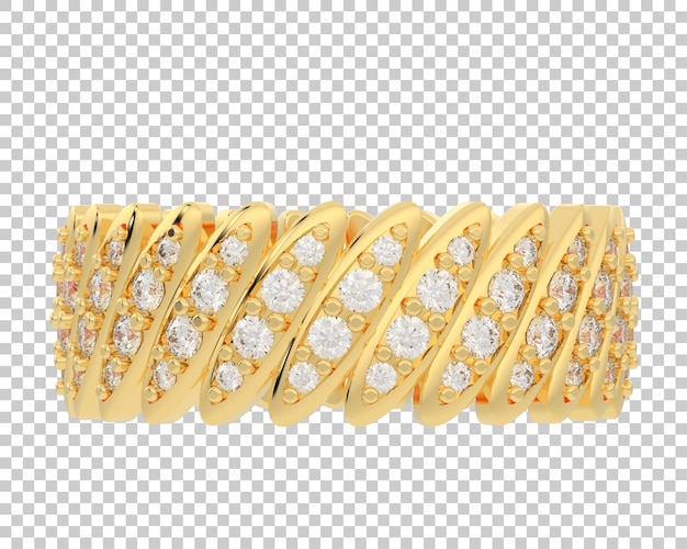 Anillo de diamantes aislado en la ilustración de renderizado 3d de fondo