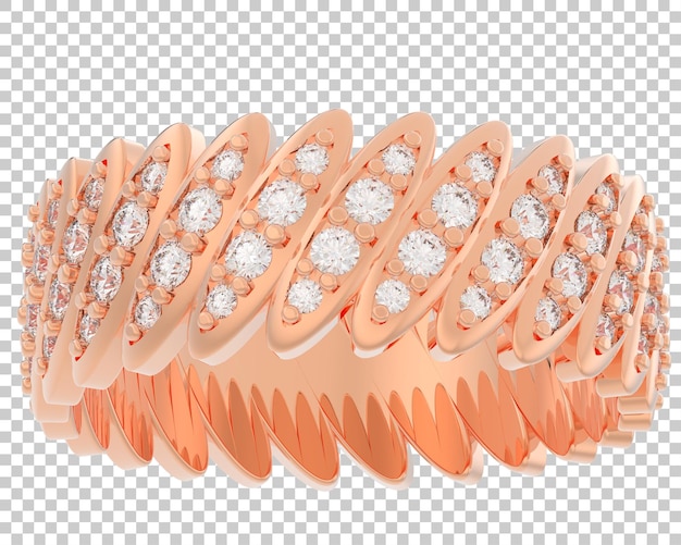 Anillo de diamantes aislado en la ilustración de renderizado 3d de fondo