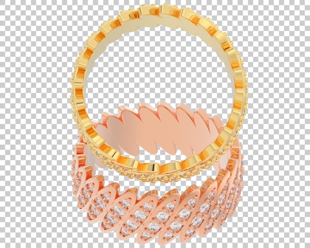 Anillo de diamantes aislado en la ilustración de renderizado 3d de fondo