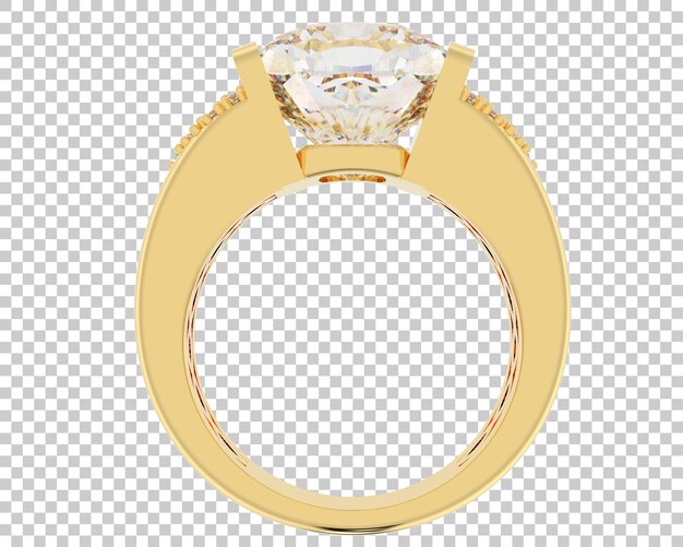 Anillo de diamantes de compromiso aislado sobre fondo blanco ilustración de renderizado 3d