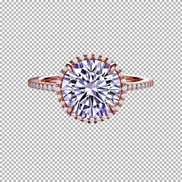 Un anillo de diamantes con un diamante.