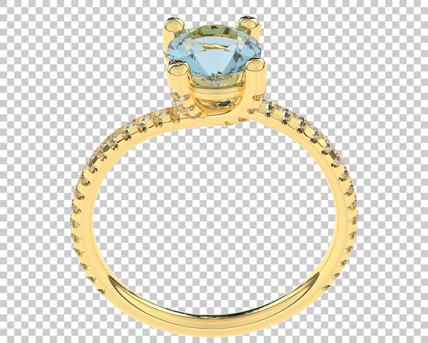 PSD anillo de diamantes de estudio aislado sobre fondo blanco ilustración de renderizado 3d