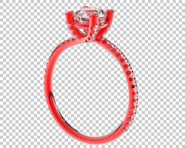 Anillo de diamantes de estudio aislado sobre fondo blanco Ilustración de renderizado 3d