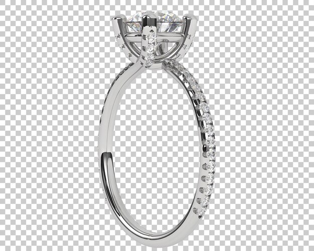 Anillo de diamantes de estudio aislado sobre fondo blanco Ilustración de renderizado 3d