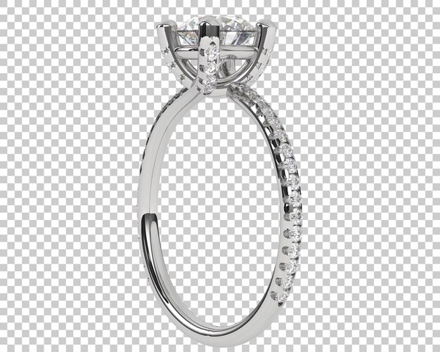 Anillo de diamantes de estudio aislado sobre fondo blanco ilustración de renderizado 3d