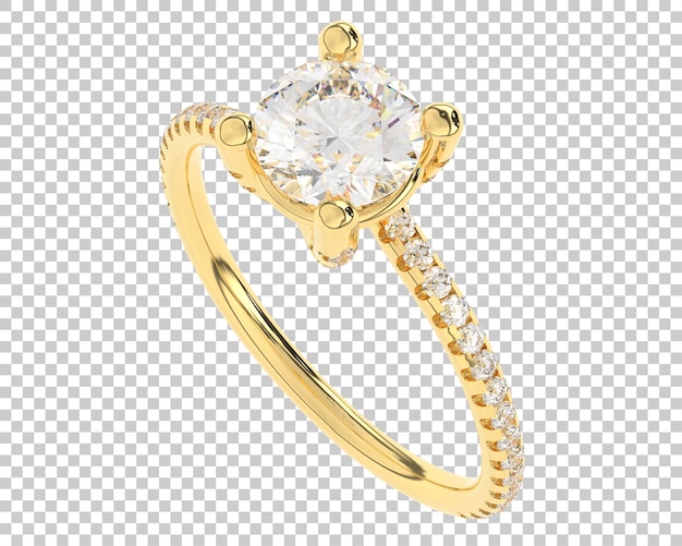 Anillo de diamantes de estudio aislado sobre fondo blanco ilustración de renderizado 3d