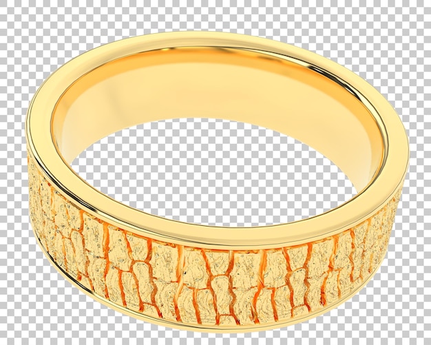 Anillo de diamantes en la ilustración de representación 3d de fondo transparente