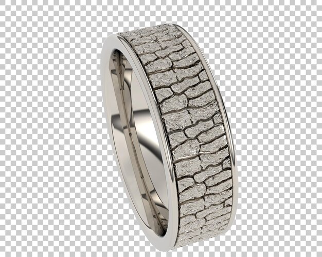 Anillo de diamantes en la ilustración de representación 3d de fondo transparente