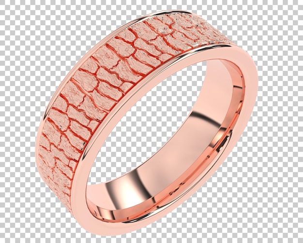 Anillo de diamantes en la ilustración de representación 3d de fondo transparente