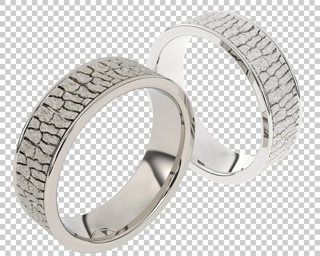 Anillo de diamantes en la ilustración de representación 3d de fondo transparente