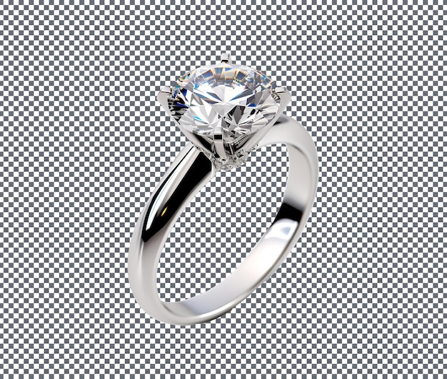 Anillo de diamantes de lujo aislado sobre un fondo transparente