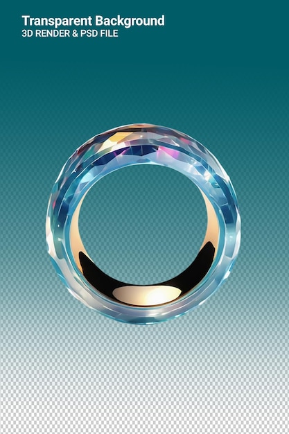 Un anillo con un fondo azul con un agujero negro en el medio