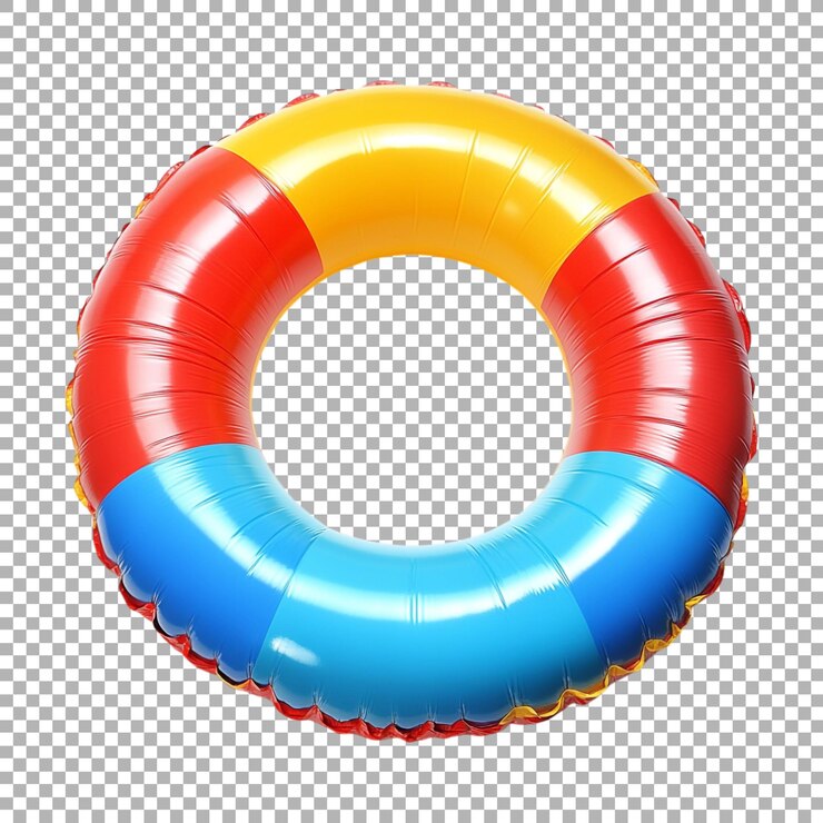 PSD anillo inflable png de colores en fondo transparente generado por ai