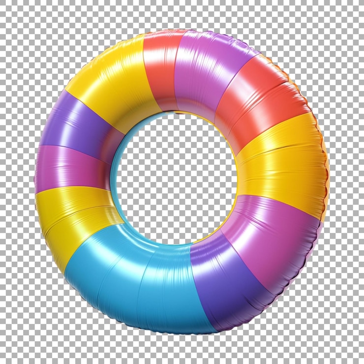 PSD anillo inflable png de colores en fondo transparente generado por ai