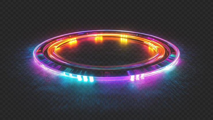 PSD anillo de luz de círculo de neón