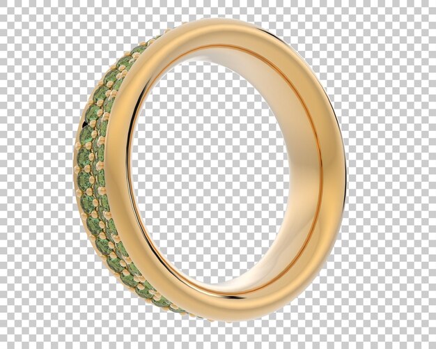 Anillo de oro con detalle de esmalte verde