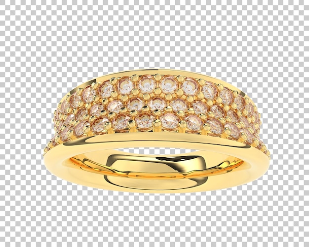 Anillo de oro de diamantes de tres filas