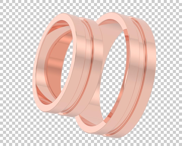Anillo de oro en la ilustración de renderizado 3d de fondo transparente