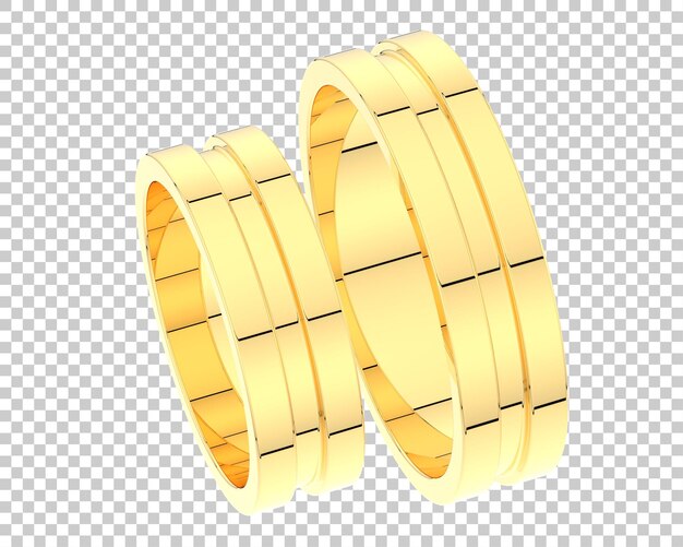 Anillo de oro en la ilustración de renderizado 3d de fondo transparente