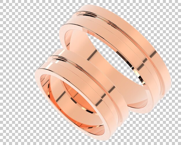 PSD anillo de oro en la ilustración de renderizado 3d de fondo transparente