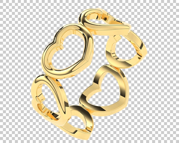 Anillo de oro en la ilustración de renderizado 3d de fondo transparente