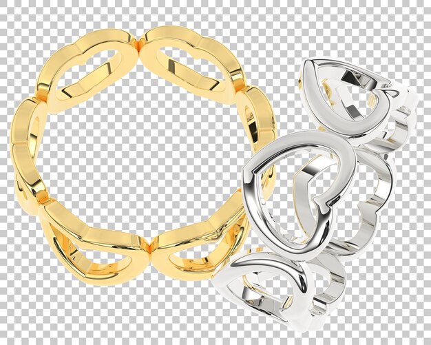 Anillo de oro en la ilustración de renderizado 3d de fondo transparente