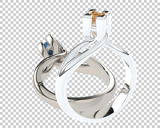 Anillo de oro en la ilustración de renderizado 3d de fondo transparente